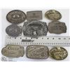 Image 1 : TRAY W/ 9 LIQUOR BEER BELT BUCKLES