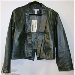 NEW LADIES LEATHER JACKET GREEN SIZE 20