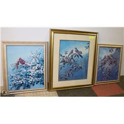 3 PICTURES BY WANDA MUMM-SNOWBIRDS