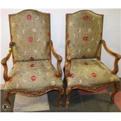 SET OF TWO WOOD CARVED CHAIRS