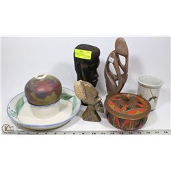 COLLECTABLE AFRICAN SCULPTURES AND CARVED WOODEN