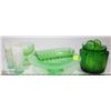 Image 1 : VINTAGE COLLECTION OF GREEN GLASSWARE INCL