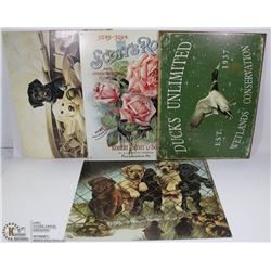 LOT OF 4 ASSORTED TIN SIGNS