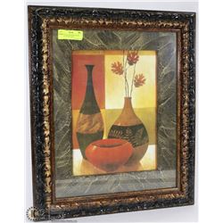 FRAMED MATTED WINE BOTTLE DECORATIVE PICTURE