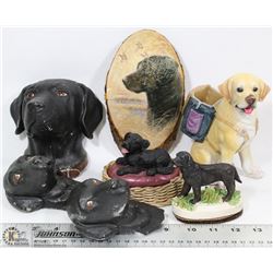 LOT OF 7 ASSORTED LABRADOR ORNAMENTS