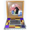 Image 1 : STAINED GLASS PICTURE FRAME W/ BOY WITH DOG