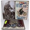 Image 1 : LOT OF 3 TIN PICTURES INCL HARLEY DAVIDSON,