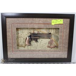 REPLICA VINTAGE  2 BARREL GUN MODEL INCASED