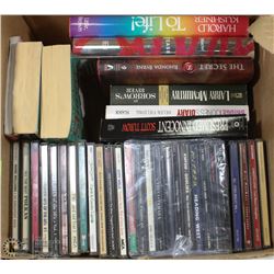 BOX OF 27 CD'S AND BOOKS