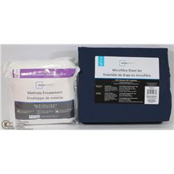 MAINSTAYS TWIN SHEET SET & MATTRESS ENCASEMENT