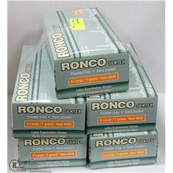 FIVE CASES OF RONCO EXAMINATION GLOVES SIZE XLARGE