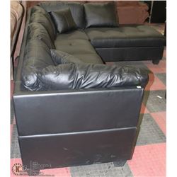NEW BLACK LETHERETTE L SHAPED SECTIONAL