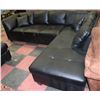 Image 2 : NEW BLACK LETHERETTE L SHAPED SECTIONAL