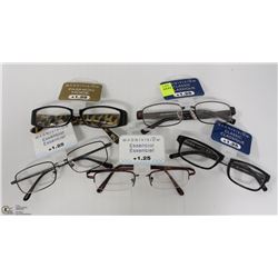 LOT OF 5 READING GLASSES STRENGTH +1.25