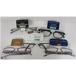 LOT OF 5 READING GLASSES STRENGTH +1.50