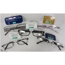 LOT OF 5 READING GLASSES STRENGTH +1.50
