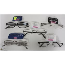 LOT OF 5 READING GLASSES STRENGTH +2.50