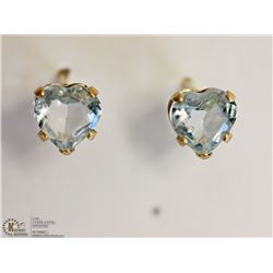 #2-10KT YELLOW GOLD AQUAMARINE EARRINGS