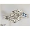 Image 1 : #6-STERLING SILVER 7 DIAMOND RING
