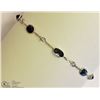 Image 1 : #15-14KT WHITE GOLD BLUE& WHITE SAPPHIRE BRACELET