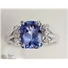 Image 1 : #16-14KT WHITE GOLD TANZANITE & DIAMOND RING