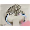 Image 1 : #19-STERLING SILVER DIAMOND RING