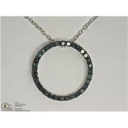 #24-STERLING SILVER DIAMOND PENDANT NECKLACE