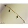 Image 1 : #27-10KT YELLOW GOLD EMERALD BRACELET