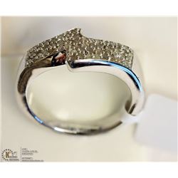 #34-STERLING SILVER DIAMOND RING SIZE 7