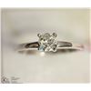 Image 1 : #46-14KT WHITE GOLD DIAMOND SOLITAIRE RING