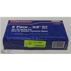 8 PEICE 3/8 DRIVE HEX BIT SET