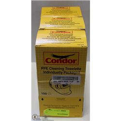 3 BOXES OF CONDOR PPE CLEANING TOWELETTES
