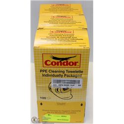 3 BOXES OF CONDOR PPE CLEANING TOWELETTES