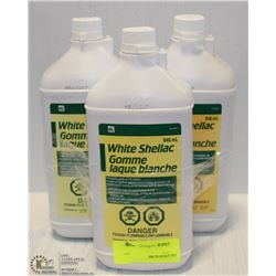 3 BOTTLES OF WHITE SHELLAC COATING