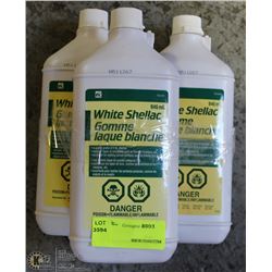 3 BOTTLES OF WHITE SHELLAC COATING