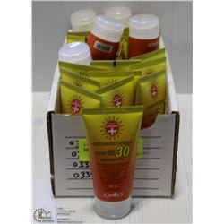 APROX 20 BOTTLES OF SPF 30 SUNSCREEN