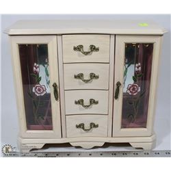 JEWELLERY BOX WITH 2 DOORS AND 4 DRAWERS