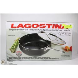 LAGOSTINA LARGE COVERED NON STICK SAUTE PAN 4.7L