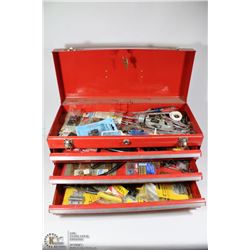 MASTERCRAFT TOOL BOX WITH CONTENTS AND KEYS