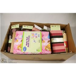 LARGE BOX WITH  ASSORTED NEW  FABRIC INCL CANVAS/