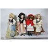 Image 1 : BOX OF 4 PORCELAIN DOLLS