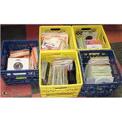 CRATE OF APPROX FIFTY 45 RPMS ROCK AND ROLL X5