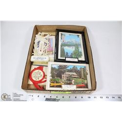 FLAT OF VINTAGE THERMOMETERS AND MORE