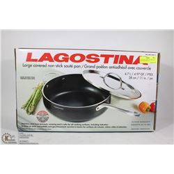 LAGOSTINA LARGE COVERED NON STICK SAUTE PAN 4.7L