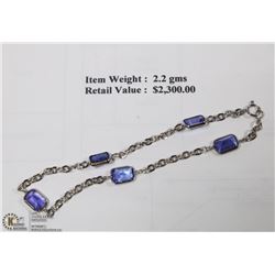 WHITE GOLD TANZANITE BRACELET WITH COA