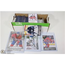 BOX OF OVER 200 HOCKEY AND BASEBALL CARDS, ROOKIES