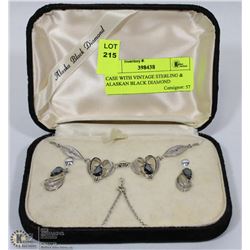 CASE WITH VINTAGE STERLING & ALASKAN BLACK DIAMOND