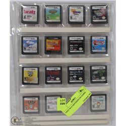 SHEET W/15 NINTENDO DS GAMES