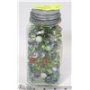 Image 1 : VINTAGE HAZEL ATLAS MASON JAR WITH MARBLES