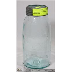VINTAGE BLUE CROWN DESIGN CANNING JAR